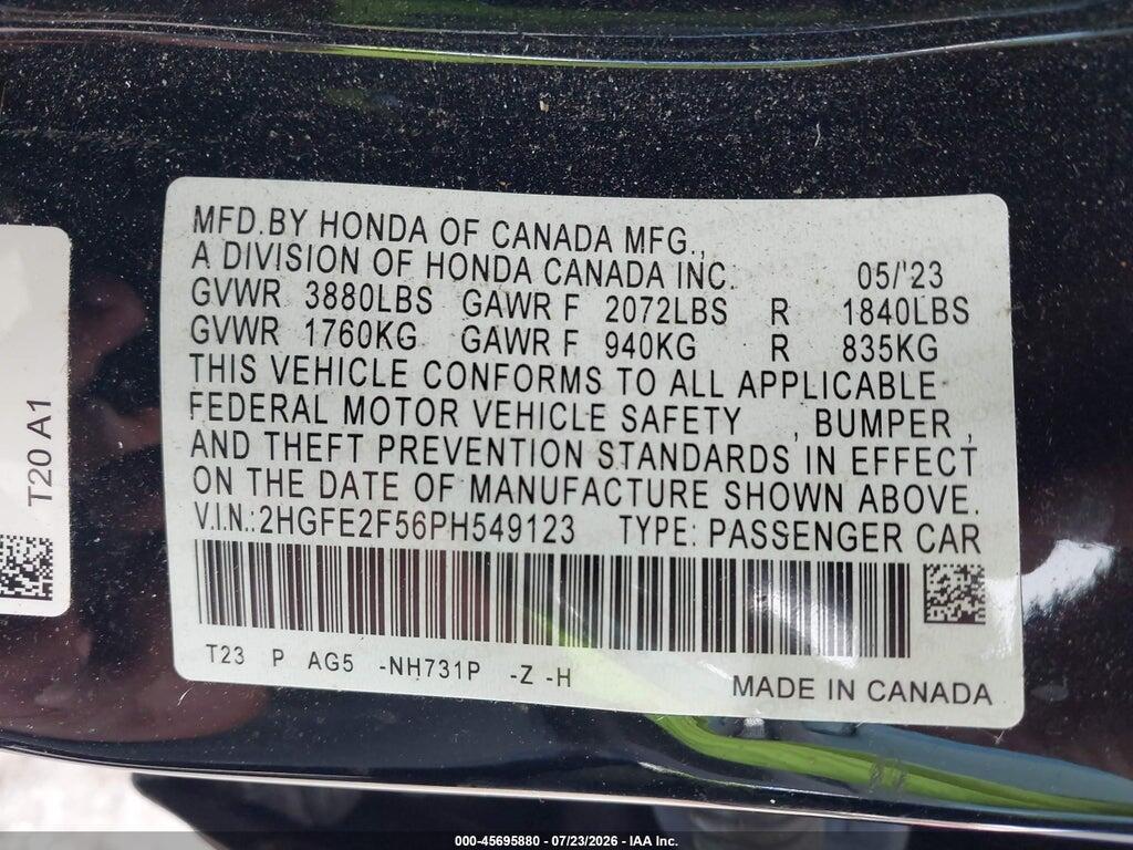 2HGFE2F56PH549123 2023 HONDA CIVIC photo no. 9
