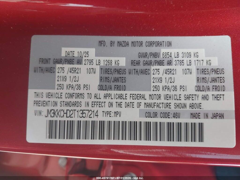JM3KKCHD2T1357214 2026 MAZDA CX-90 photo no. 9