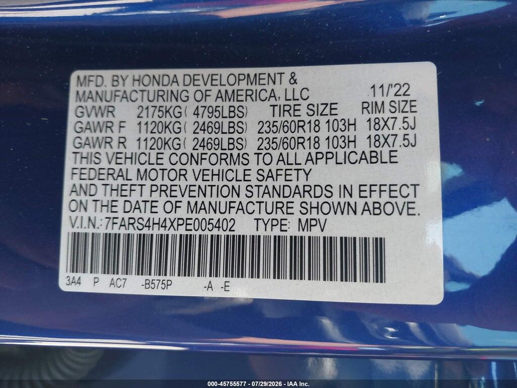 7FARS4H4XPE005402 2023 HONDA CR-V photo no. 9