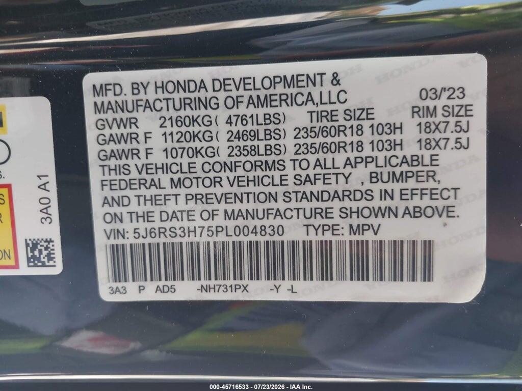 5J6RS3H43PL007151 2023 HONDA CR-V photo no. 9