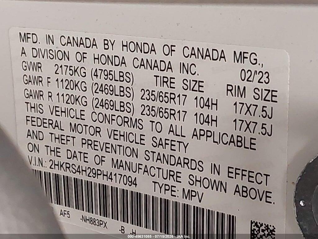 2HKRS4H29PH417094 2023 HONDA CR-V photo no. 9