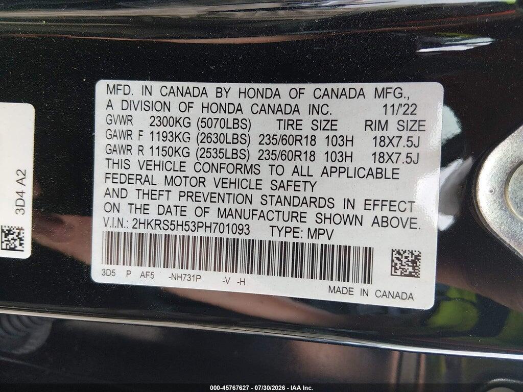 2HKRS5H53PH701093 2023 HONDA CR-V HYBRID photo no. 9