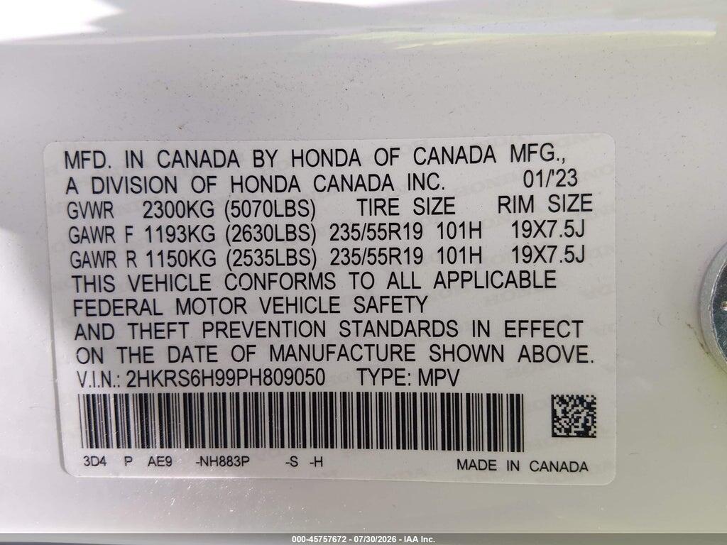 2HKRS6H99PH809050 2023 HONDA CR-V HYBRID photo no. 9