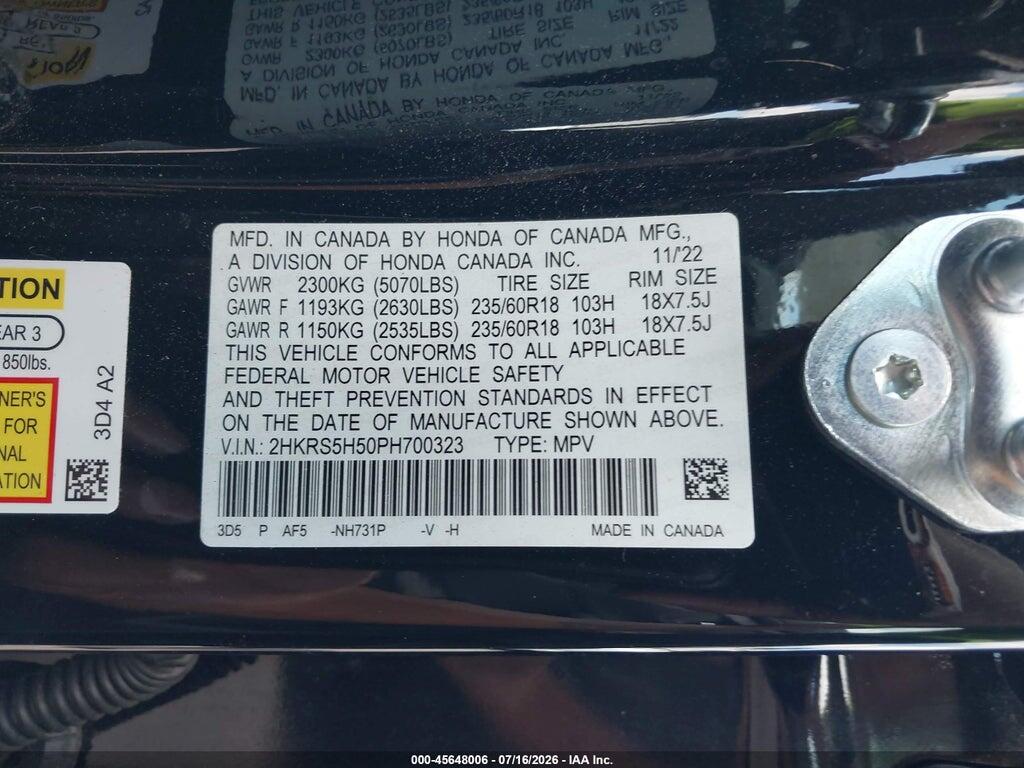 2HKRS5H50PH700323 2023 HONDA CR-V HYBRID photo no. 9