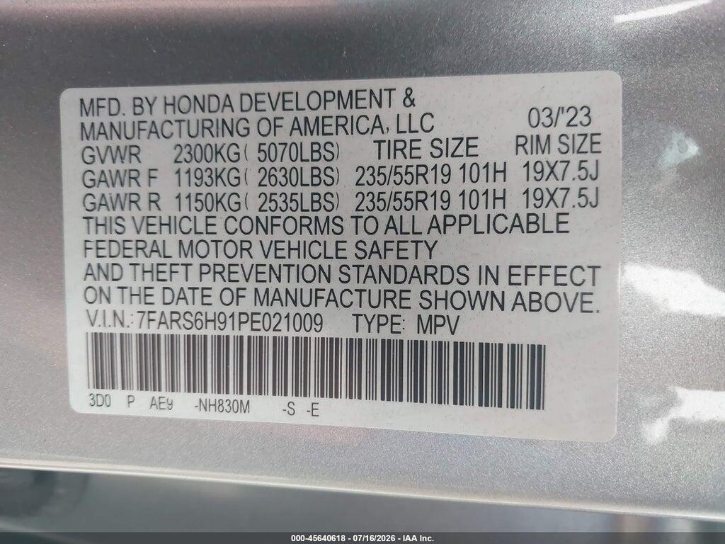 7FARS6H91PE021009 2023 HONDA CR-V HYBRID photo no. 9