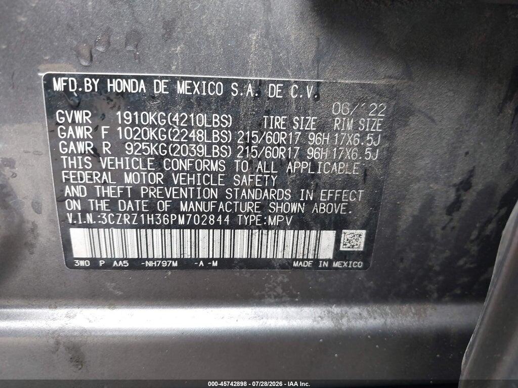 3CZRZ1H36PM702844 2023 HONDA HR-V photo no. 9