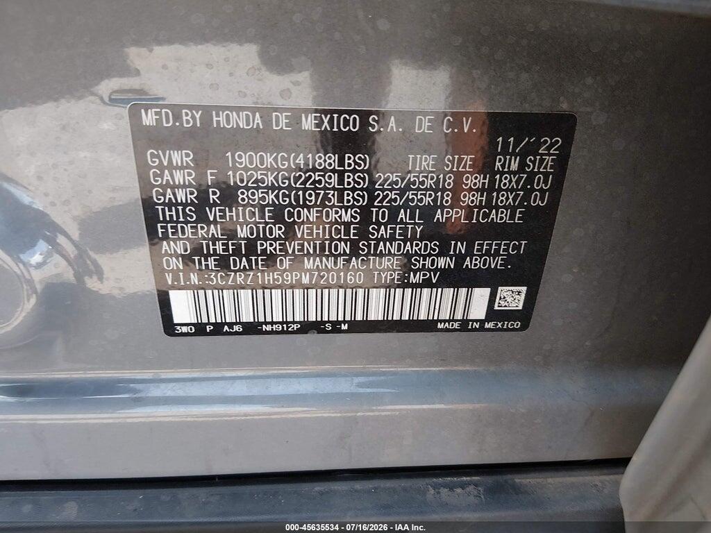 3CZRZ1H59PM720160 2023 HONDA HR-V photo no. 9