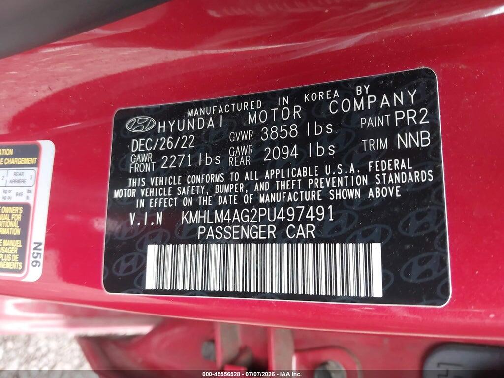 KMHLM4AG2PU497491 2023 HYUNDAI ELANTRA photo no. 9