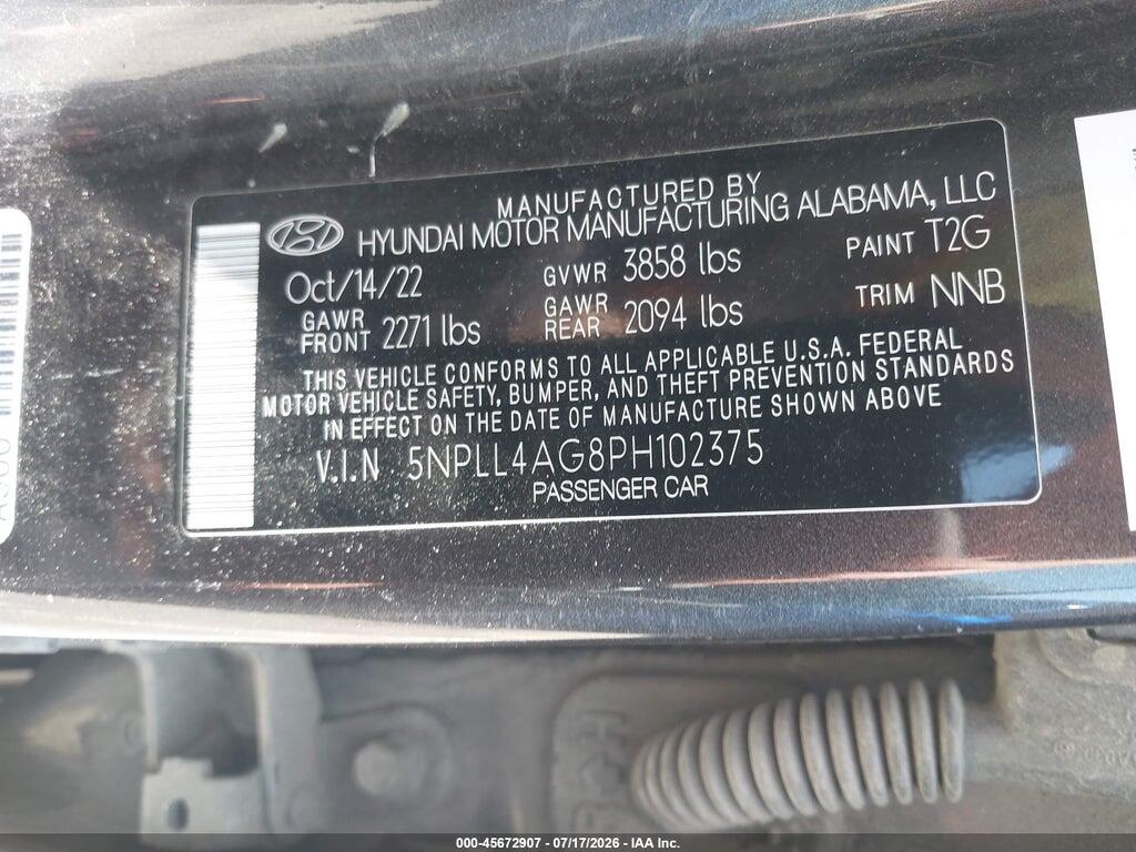 5NPLL4AG8PH102375 2023 HYUNDAI ELANTRA photo no. 9