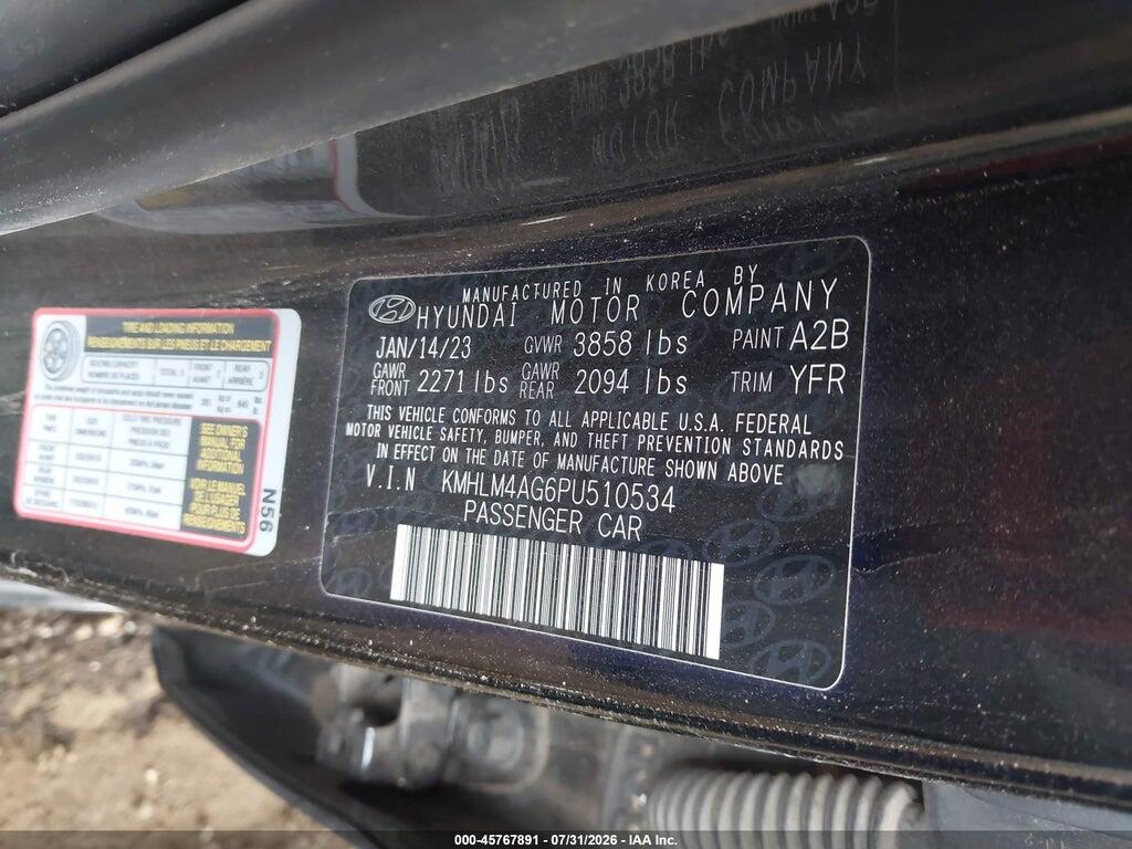 KMHLM4AG6PU510534 2023 HYUNDAI ELANTRA photo no. 9