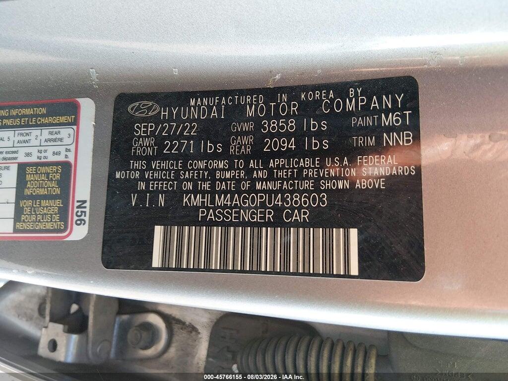KMHLM4AG0PU438603 2023 HYUNDAI ELANTRA photo no. 9