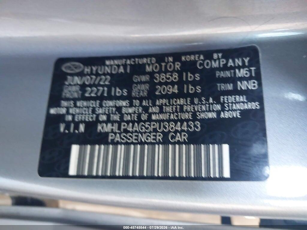 KMHLP4AG5PU384433 2023 HYUNDAI ELANTRA photo no. 9