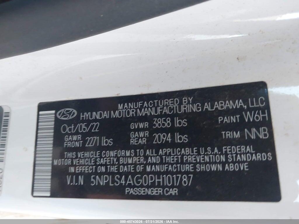 5NPLS4AG0PH101787 2023 HYUNDAI ELANTRA photo no. 9