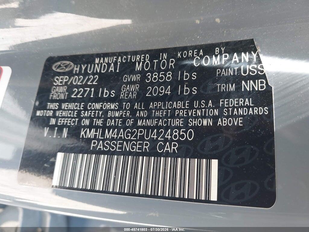 KMHLM4AG2PU424850 2023 HYUNDAI ELANTRA photo no. 9