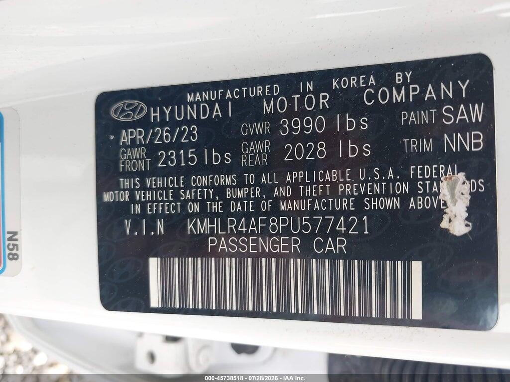 KMHLR4AF8PU577421 2023 HYUNDAI ELANTRA photo no. 9