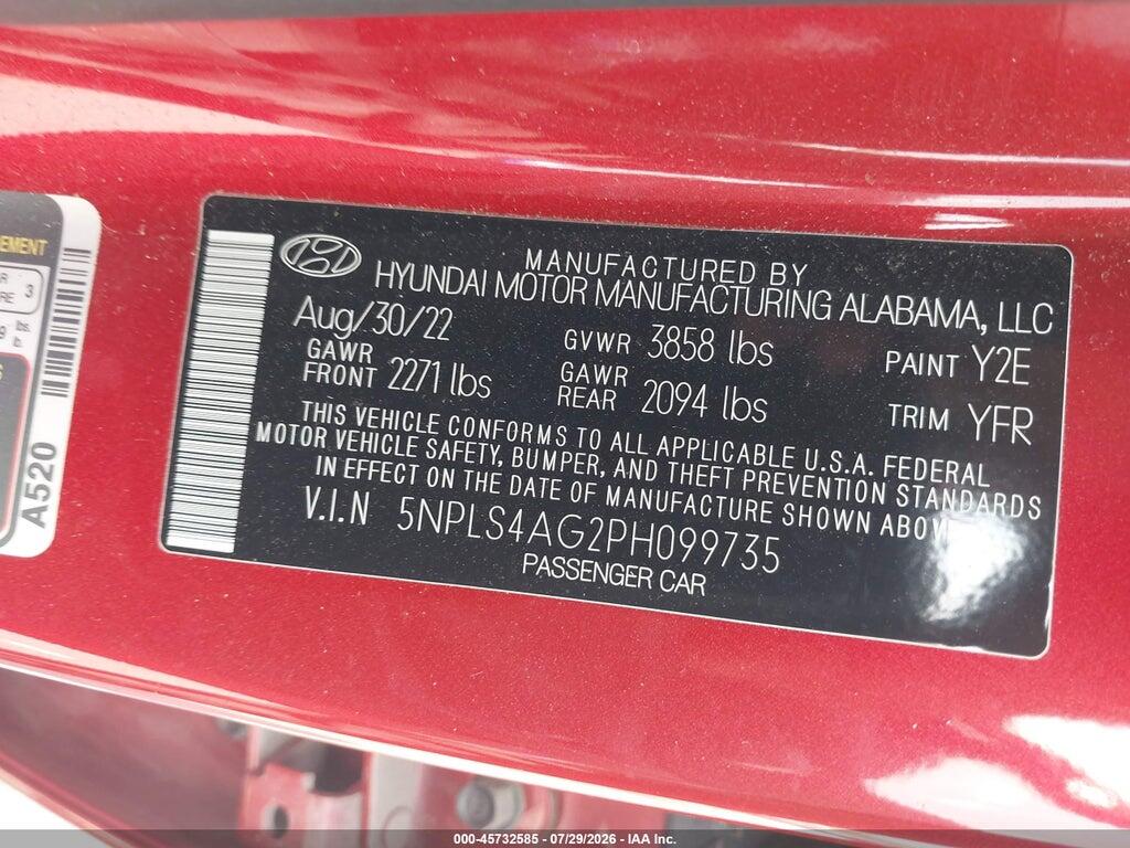 5NPLS4AG2PH099735 2023 HYUNDAI ELANTRA photo no. 9
