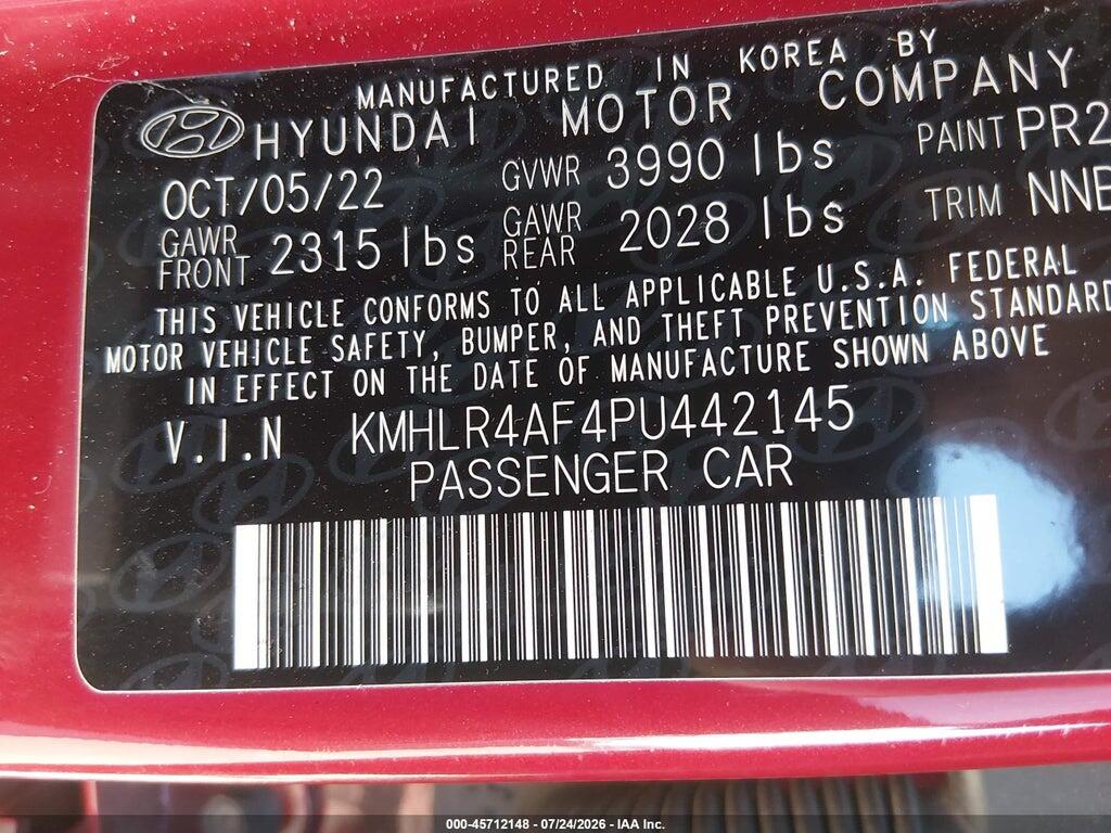 KMHLR4AF4PU442145 2023 HYUNDAI ELANTRA photo no. 9