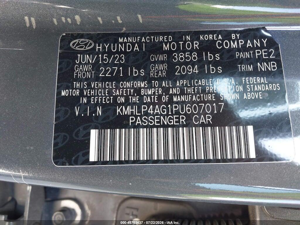 KMHLP4AG1PU607017 2023 HYUNDAI ELANTRA photo no. 9