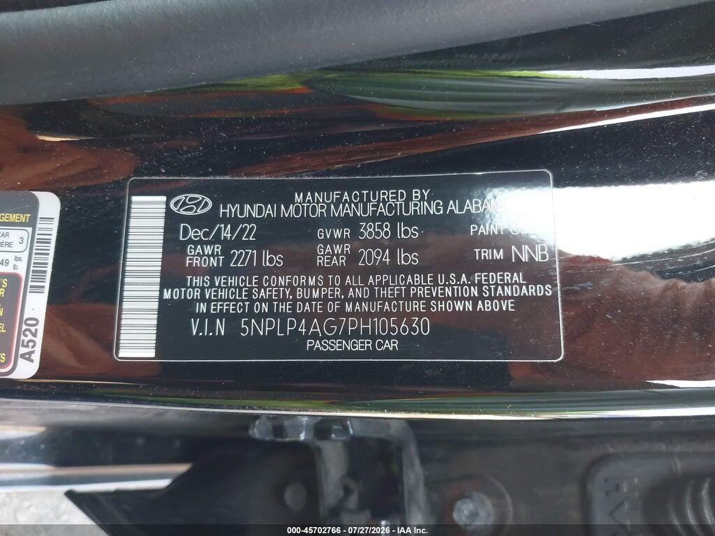 5NPLP4AG7PH105630 2023 HYUNDAI ELANTRA photo no. 9