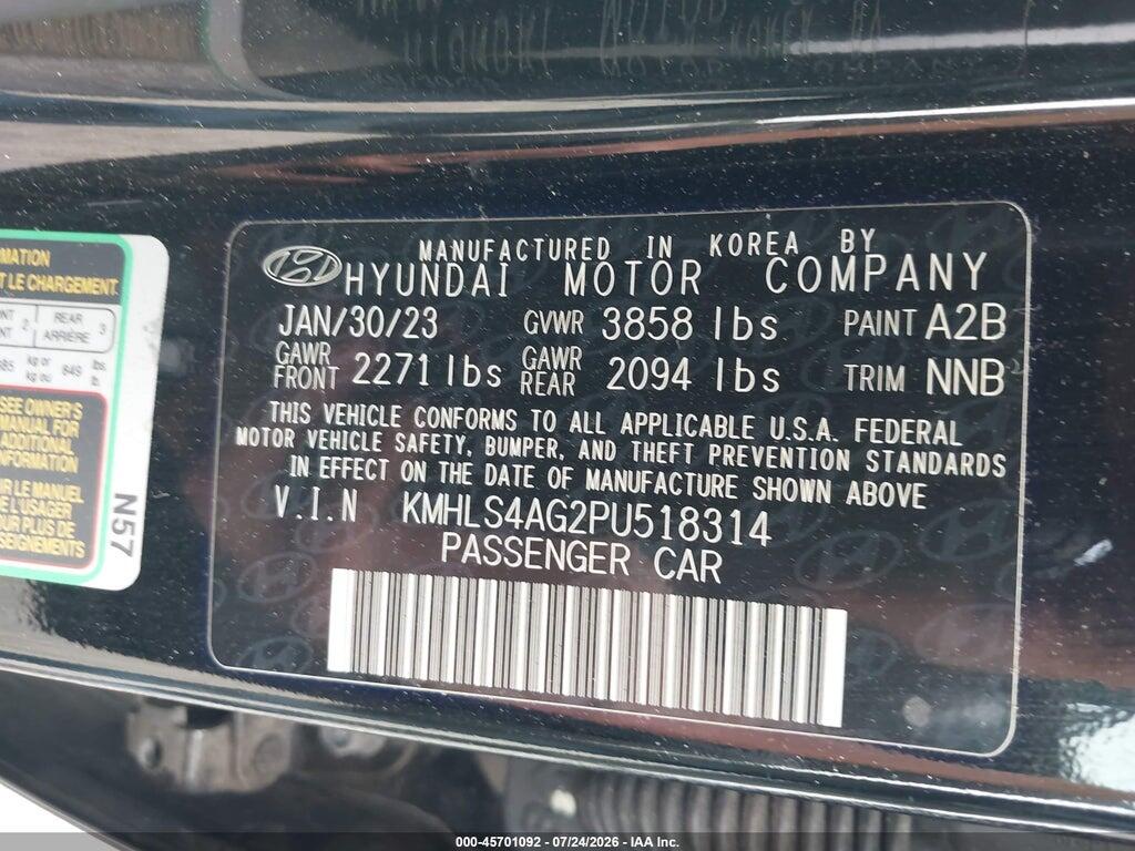 KMHLS4AG2PU518314 2023 HYUNDAI ELANTRA photo no. 9
