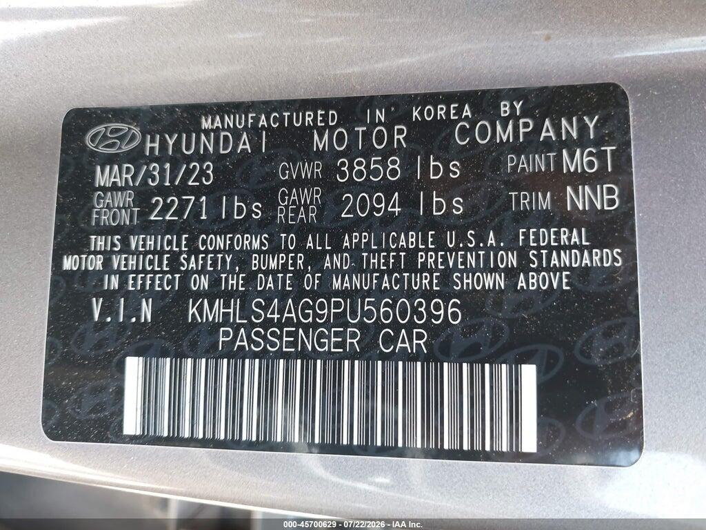 KMHLS4AG9PU560396 2023 HYUNDAI ELANTRA photo no. 9