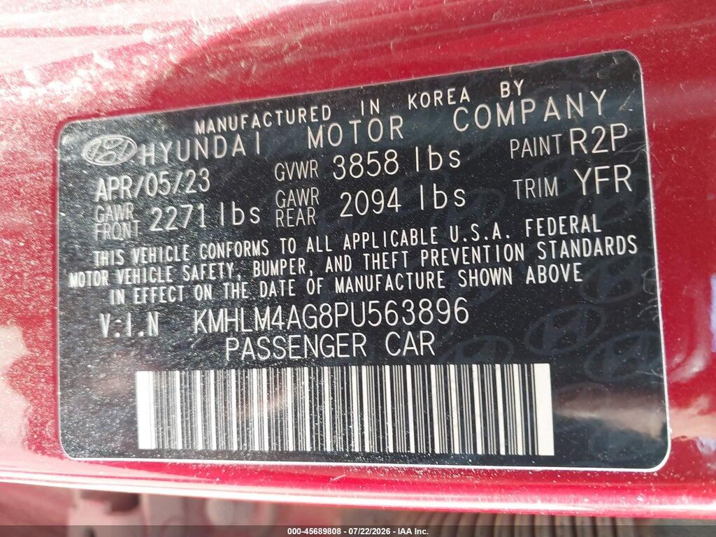 KMHLM4AG8PU563896 2023 HYUNDAI ELANTRA photo no. 9