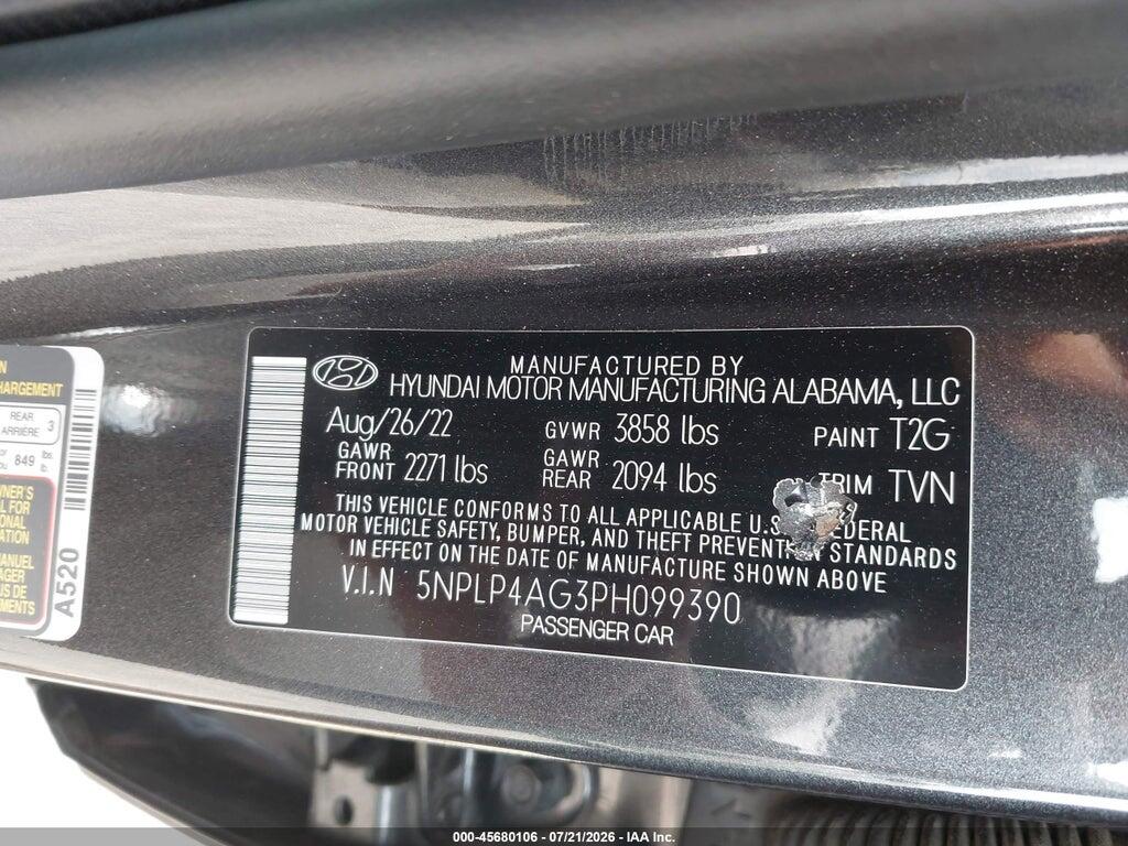 5NPLP4AG3PH099390 2023 HYUNDAI ELANTRA photo no. 9