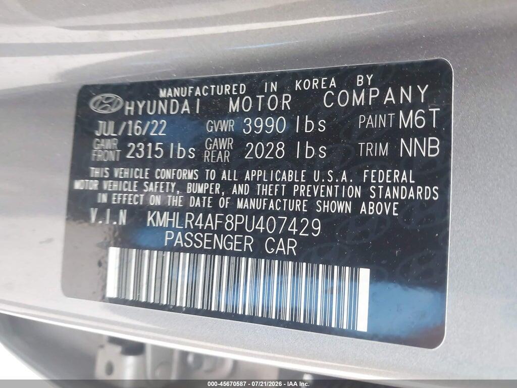 KMHLR4AF8PU407429 2023 HYUNDAI ELANTRA photo no. 9