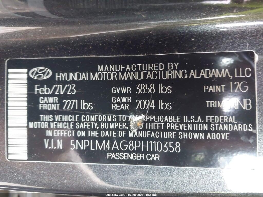 5NPLM4AG8PH110358 2023 HYUNDAI ELANTRA photo no. 9