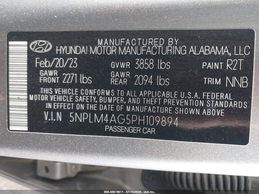 5NPLM4AG5PH109894 2023 HYUNDAI ELANTRA photo no. 9