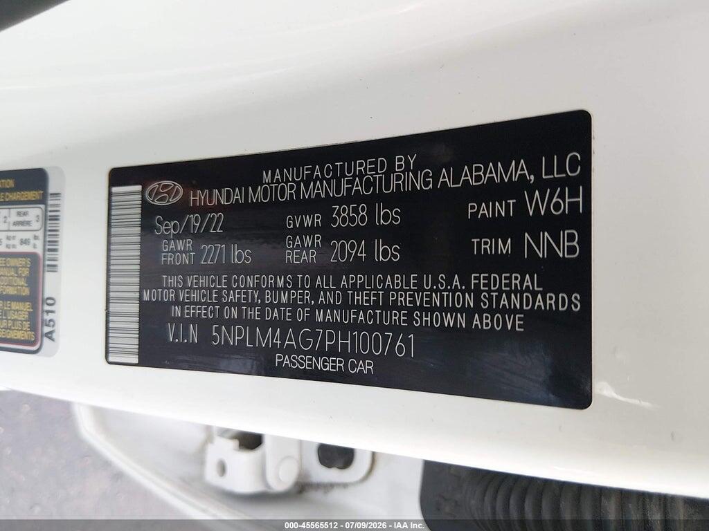 5NPLM4AG7PH100761 2023 HYUNDAI ELANTRA photo no. 9