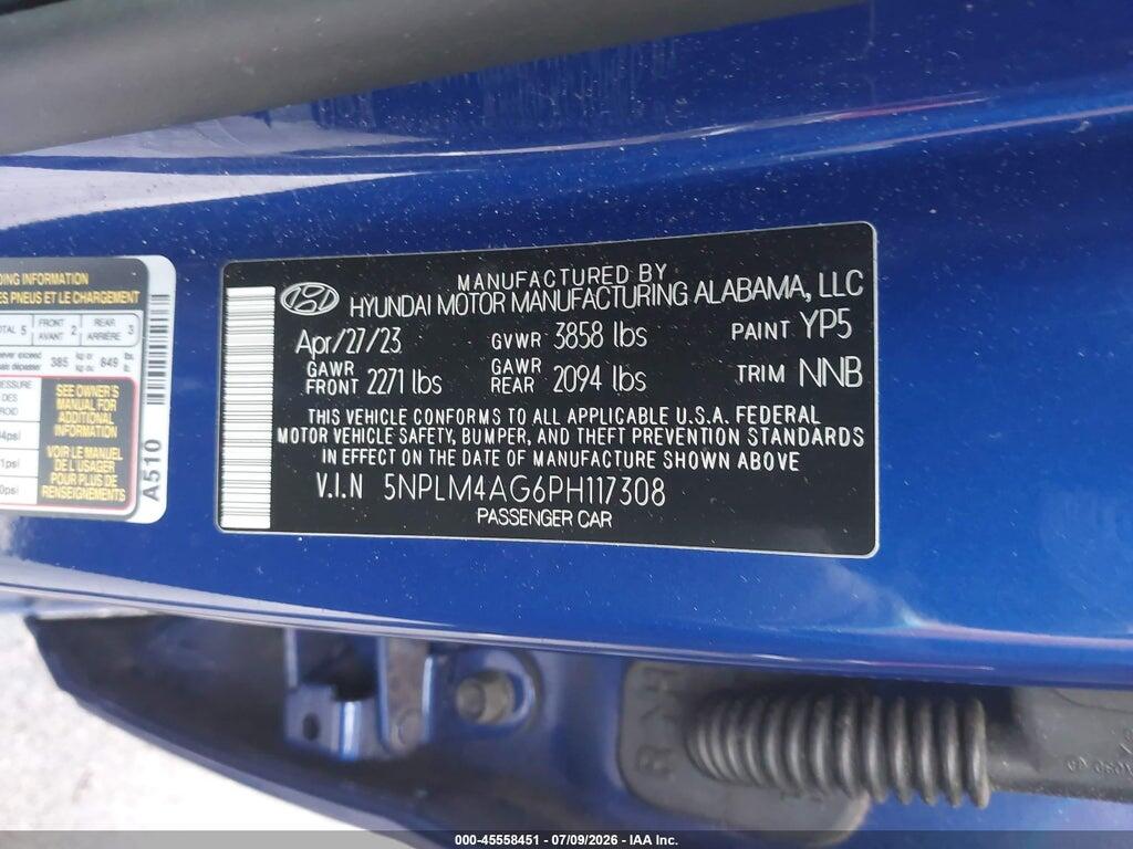 5NPLM4AG6PH117308 2023 HYUNDAI ELANTRA photo no. 9