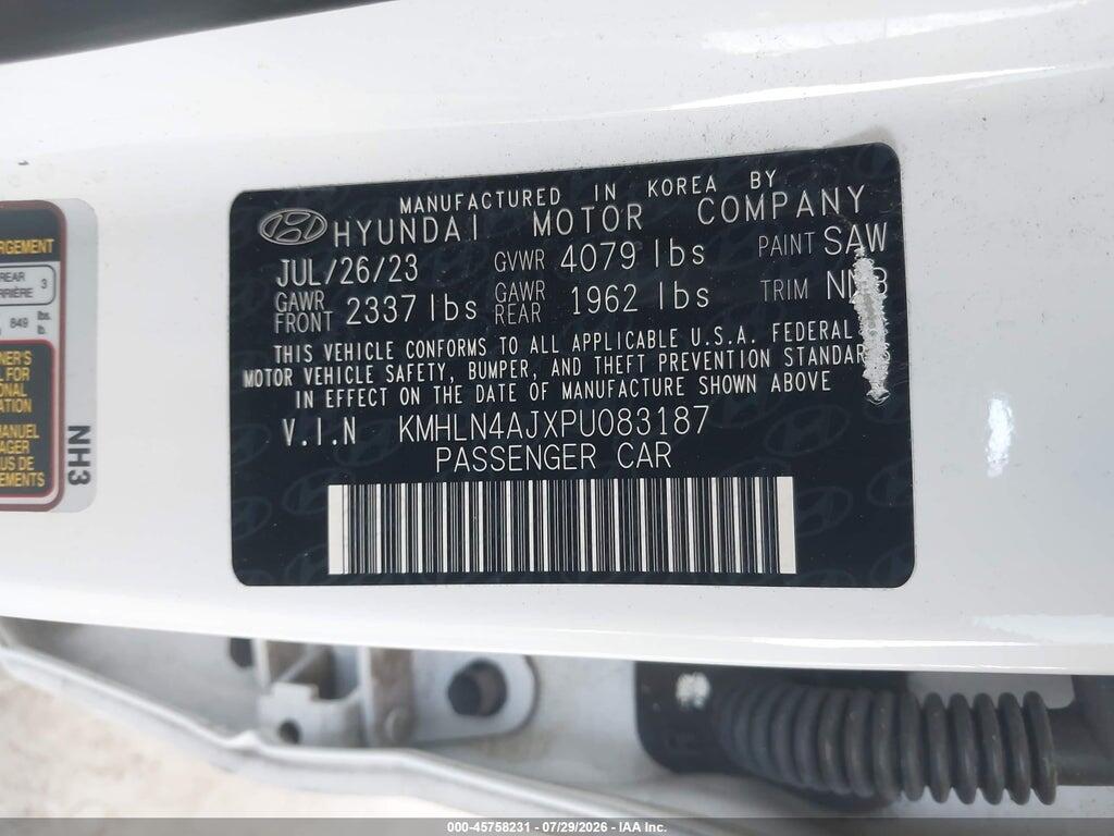 KMHLN4AJXPU083187 2023 HYUNDAI ELANTRA HYBRID photo no. 9