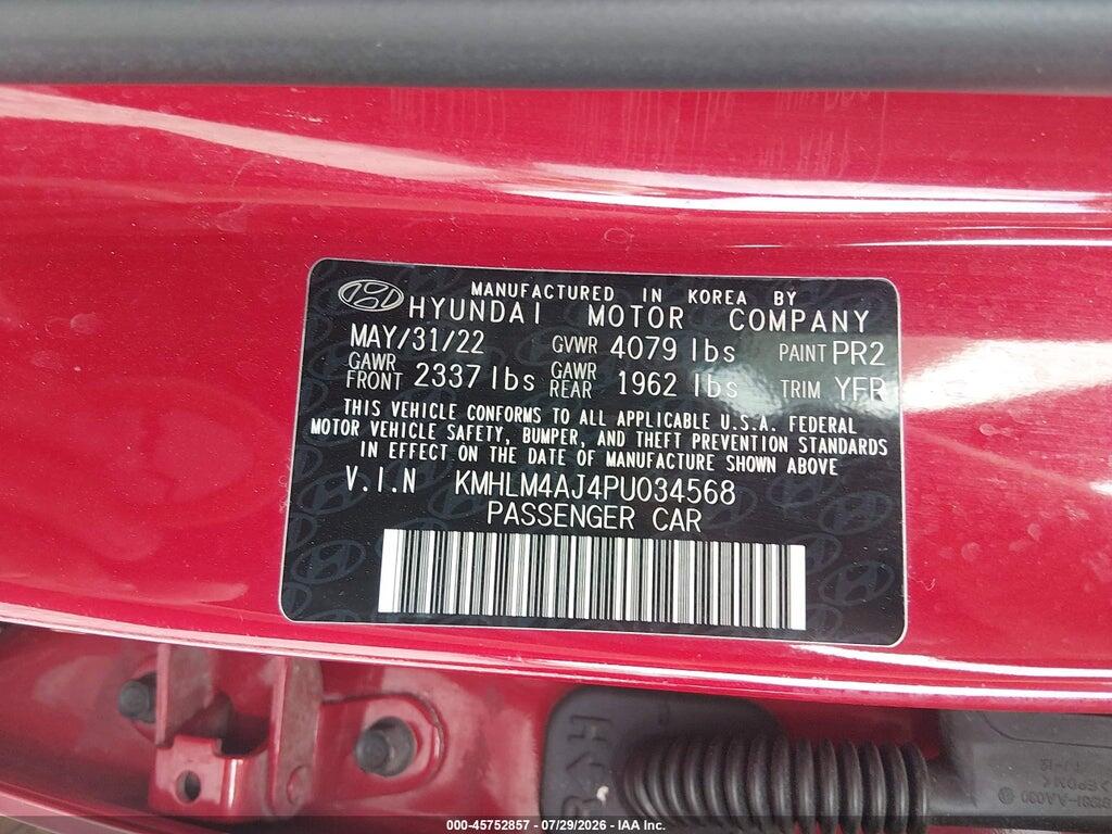 KMHLM4AJ4PU034568 2023 HYUNDAI ELANTRA HYBRID photo no. 9