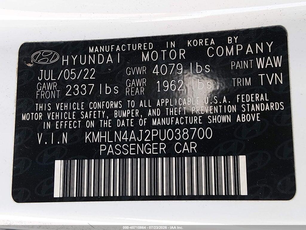 KMHLN4AJ2PU038700 2023 HYUNDAI ELANTRA HYBRID photo no. 9