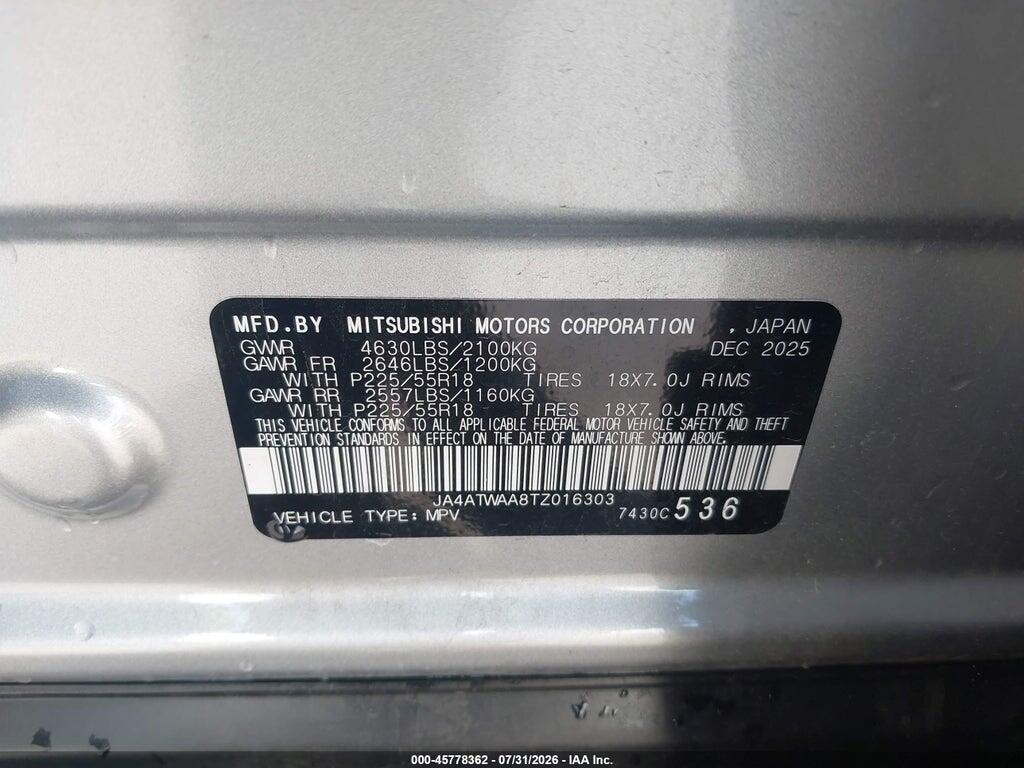 JA4ATWAA8TZ016303 2026 MITSUBISHI ECLIPSE CROSS photo no. 9