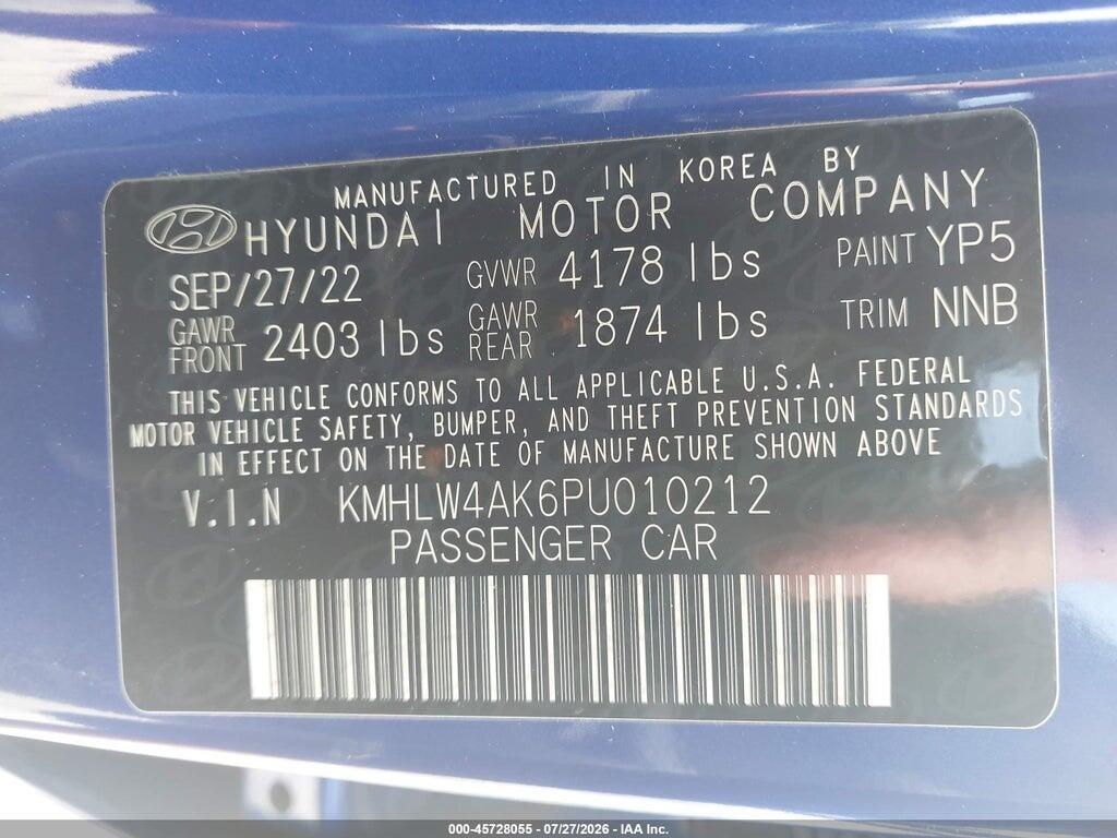 KMHLW4AK6PU010212 2023 HYUNDAI ELANTRA N photo no. 9