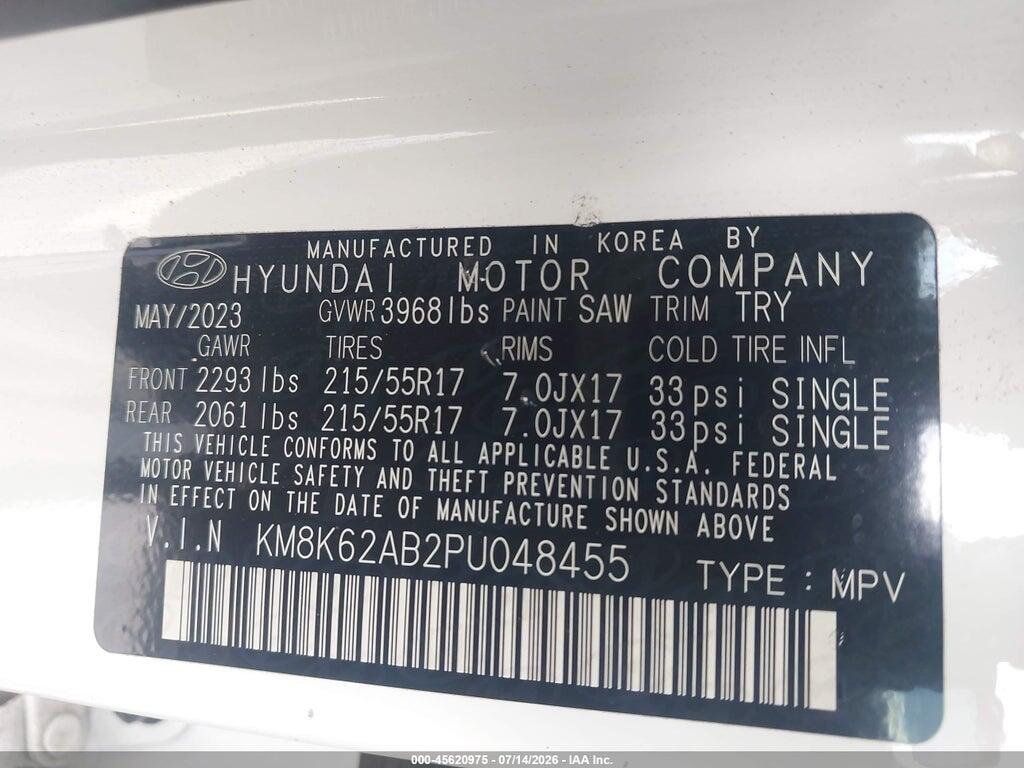KM8K62AB2PU048455 2023 HYUNDAI KONA photo no. 9