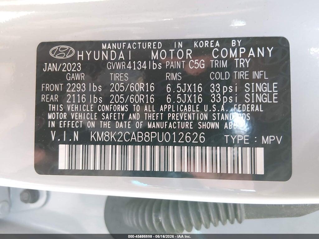 KM8K2CAB8PU012626 2023 HYUNDAI KONA photo no. 9