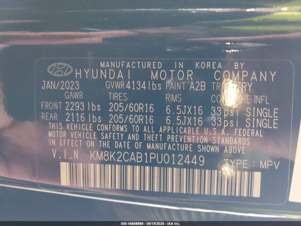 KM8K2CAB1PU012449 2023 HYUNDAI KONA photo no. 9