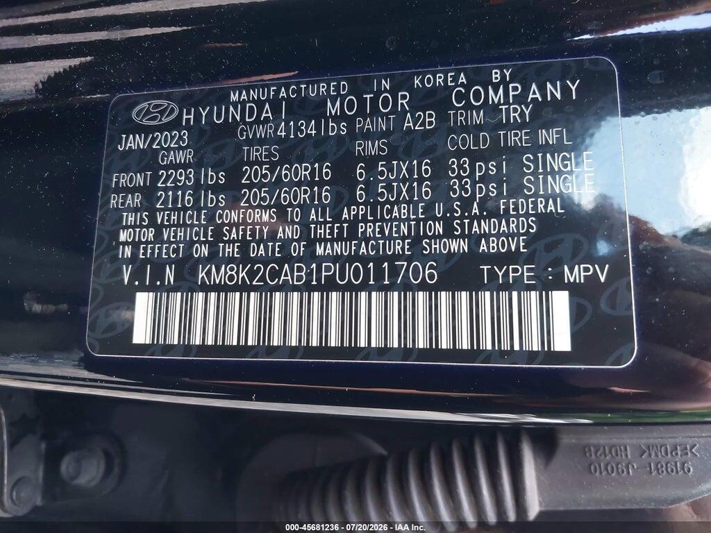 KM8K2CAB1PU011706 2023 HYUNDAI KONA photo no. 9
