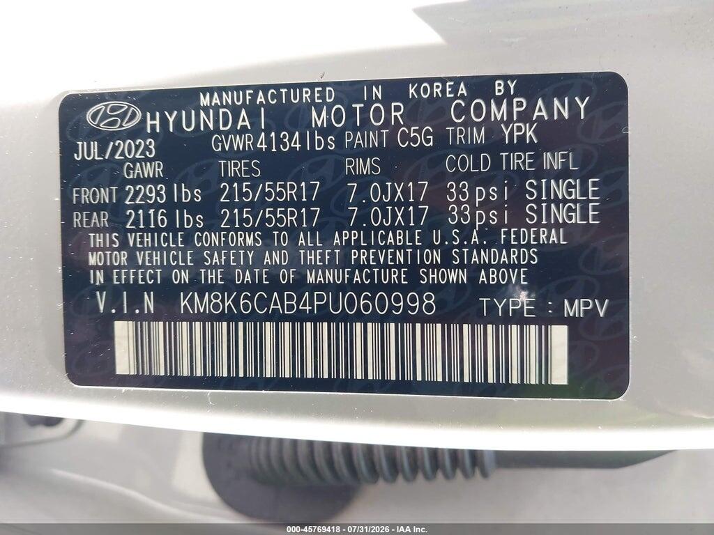 KM8K6CAB4PU060998 2023 HYUNDAI KONA photo no. 9