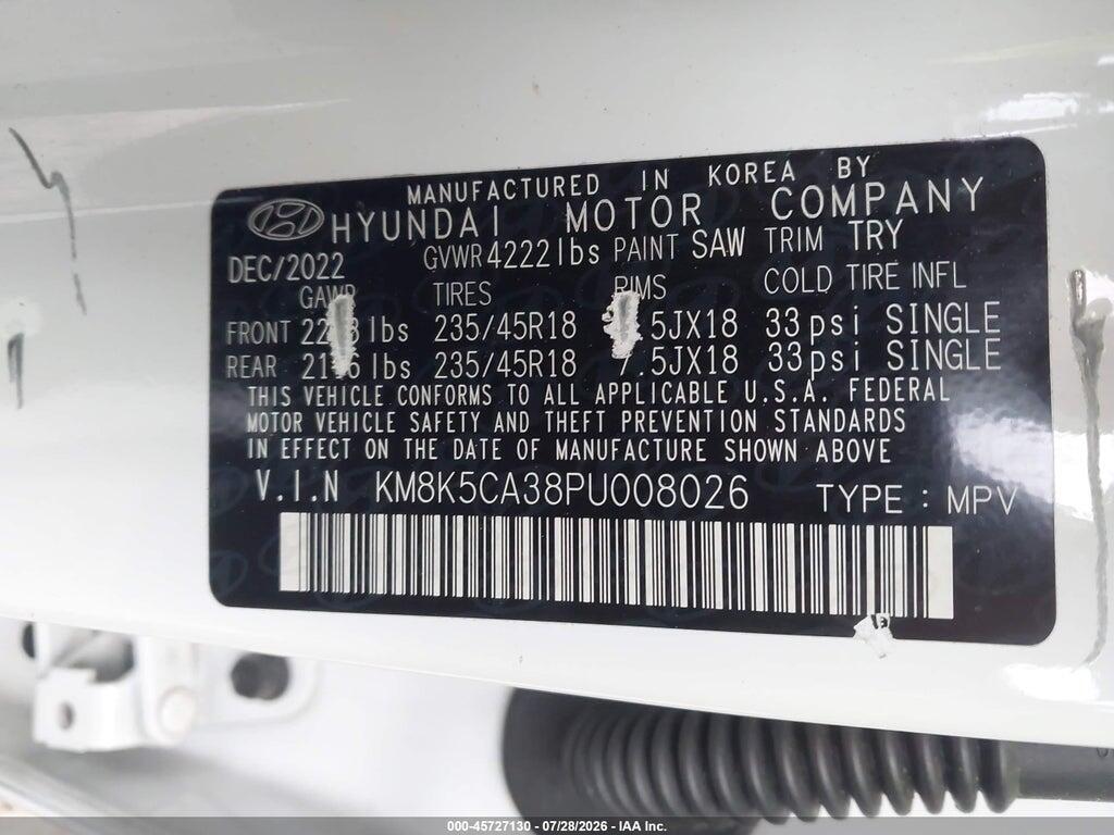 KM8K5CA38PU008026 2023 HYUNDAI KONA photo no. 9