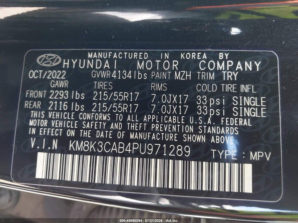 KM8K3CAB4PU971289 2023 HYUNDAI KONA photo no. 9