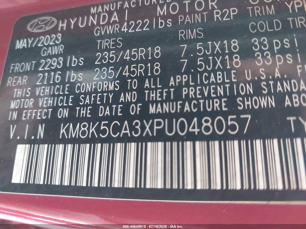 KM8K5CA3XPU048057 2023 HYUNDAI KONA photo no. 9