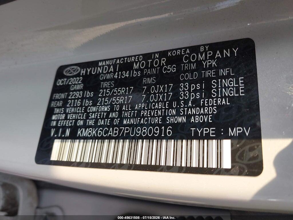 KM8K6CAB7PU980916 2023 HYUNDAI KONA photo no. 9