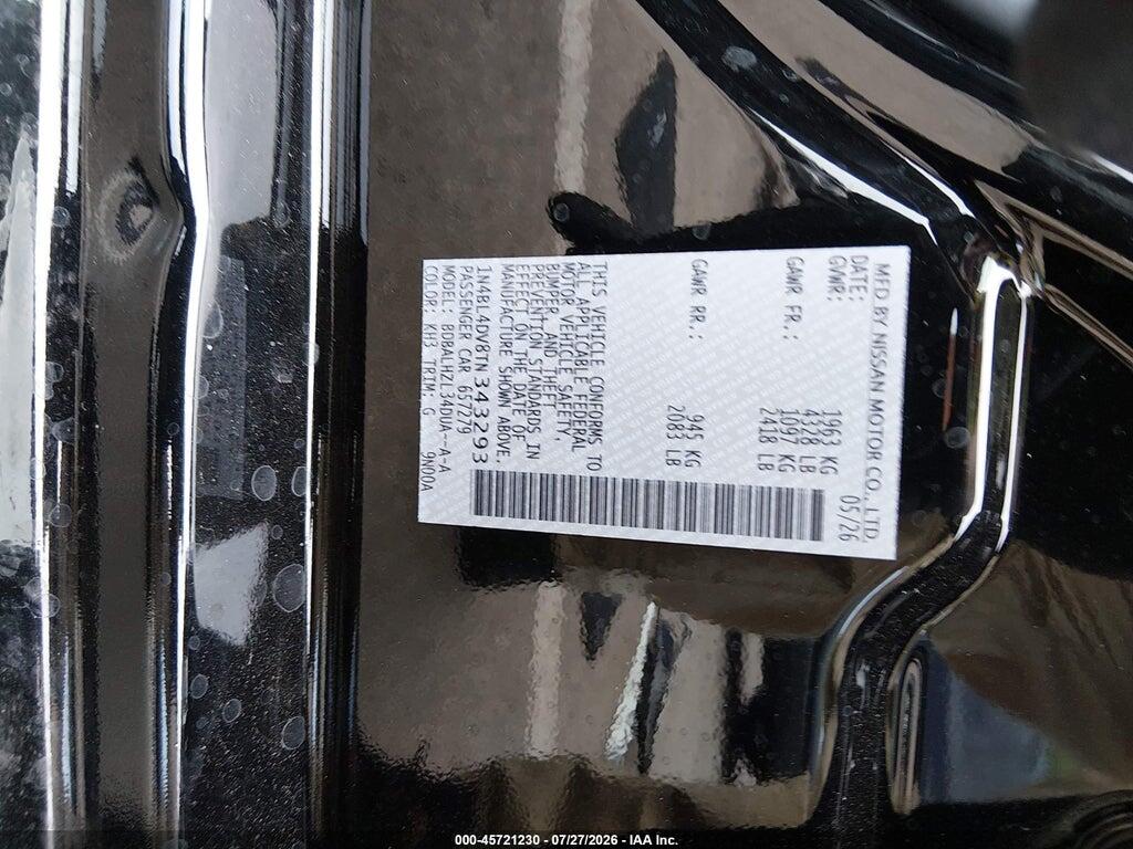 1N4BL4DV8TN343293 2026 NISSAN ALTIMA photo no. 9