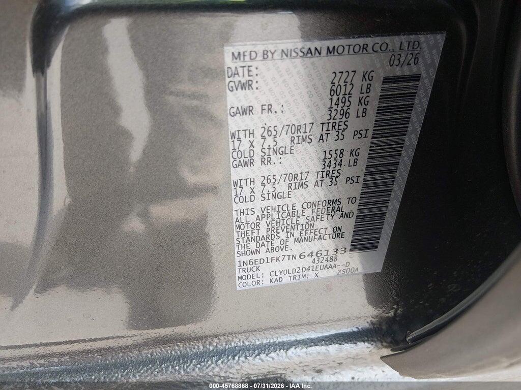 1N6ED1FK7TN646133 2026 NISSAN FRONTIER photo no. 9