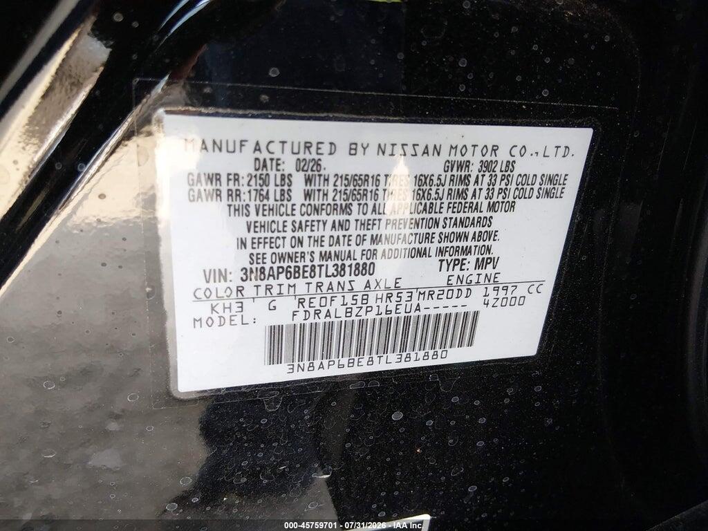 3N8AP6BE8TL381880 2026 NISSAN KICKS photo no. 9