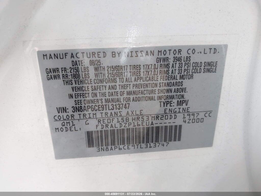 3N8AP6CE9TL313747 2026 NISSAN KICKS photo no. 9